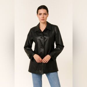 Passport Leather Sport Vintage Black Jacket Medium